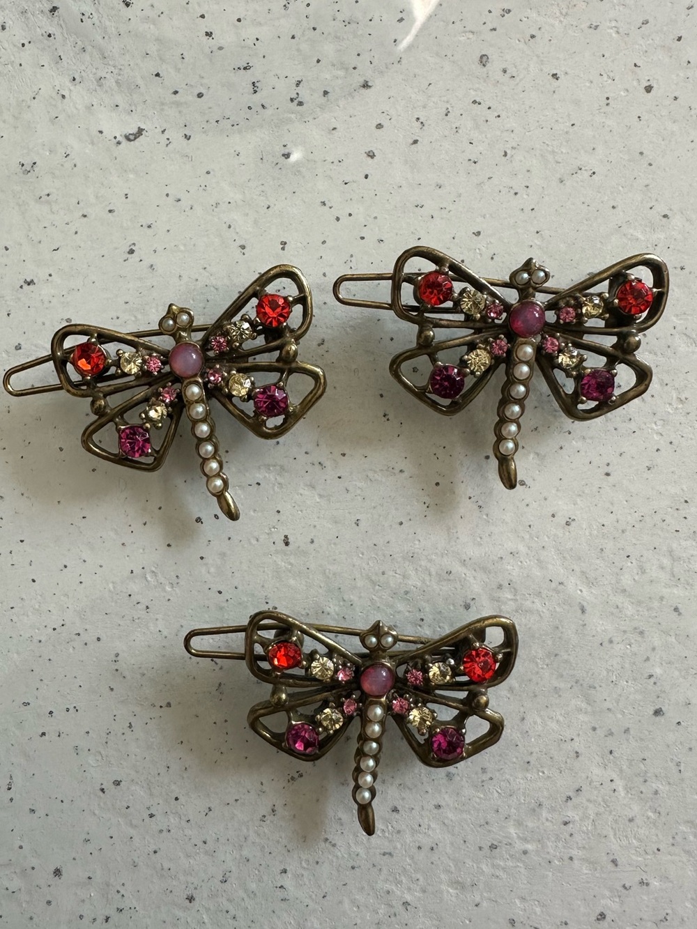 Vintage Dragonfly Hair Clips